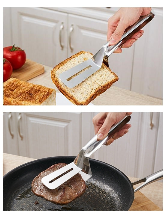 送料無料 調理器具用キッチントングメタルサービングステーキクランプフライクリップ 3398