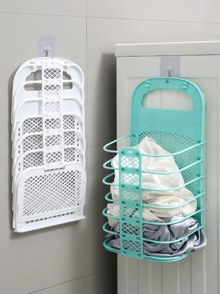 送料無料 プラスチック製の折りたたみ式ランドリーバスケット洗濯かご汚れた衣類の収納 3386