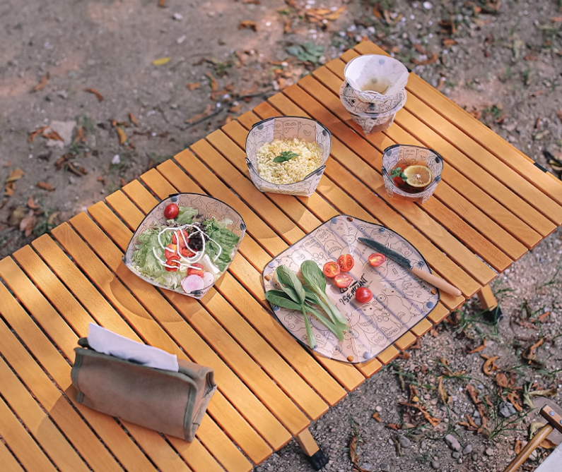 6点セット 折りたたみ式食器 3086