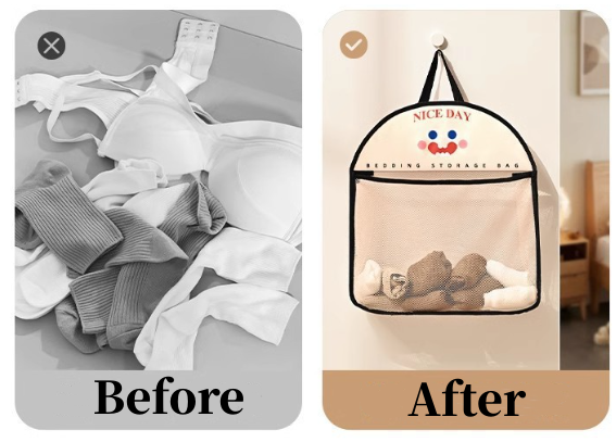 送料無料 6点セット 靴下収納ポケット 下着 3168