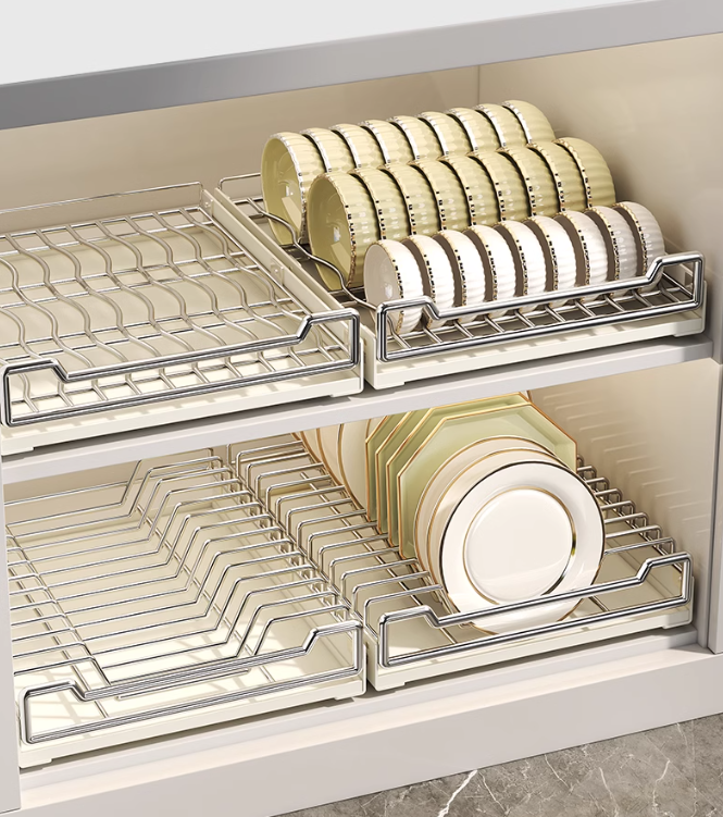 送料無料 食器収納棚 ステンレス 穴あけ不要 3180