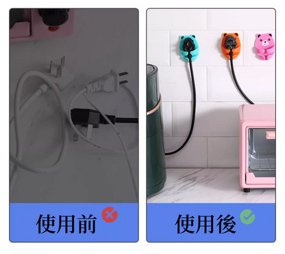 送料無料　4点セット　多機能プラグフック　穴あけ不要　キッチン　　  コンセント収納　　3261