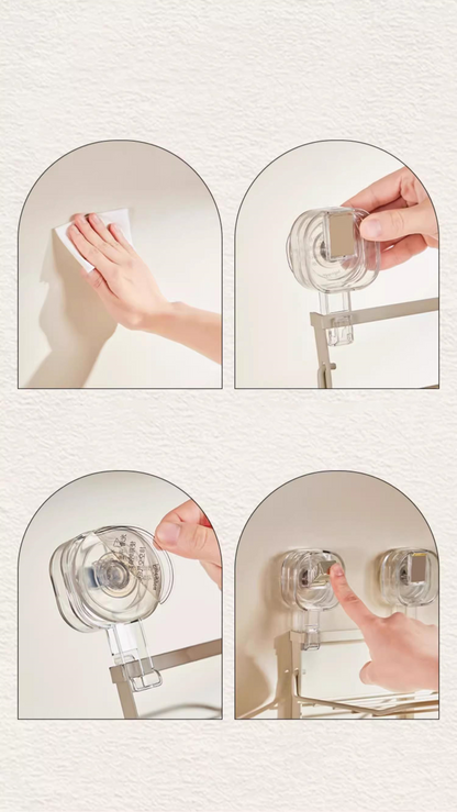 送料無料　3段収納ラック 吸盤式 強力 穴あけ不要 キッチン収納ラック 吸盤収納ラック キッチンツール キッチン 収納ラック 新生活 おすすめ　3321