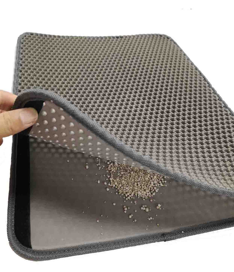 猫砂 砂取りマット 猫 55×75cm 猫トイレ 砂飛び散り防止 猫用 猫砂マット 猫トイレ 二重構造 滑り止めマット 3314