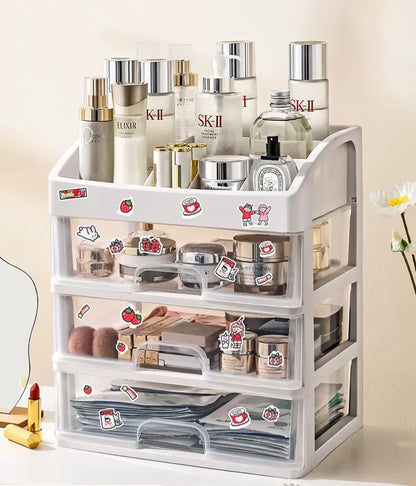 送料無料 卓上収納ケース 引き出し 化粧品収納 収納ボックス プラスチック 透明 2段 3段 4段 小物収納 小物入れ デスク収納 机上収納 積み重ね 机上ラッ 3407