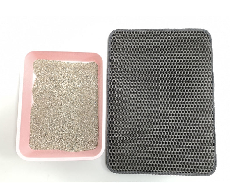 猫砂 砂取りマット 猫 55×75cm 猫トイレ 砂飛び散り防止 猫用 猫砂マット 猫トイレ 二重構造 滑り止めマット 3314