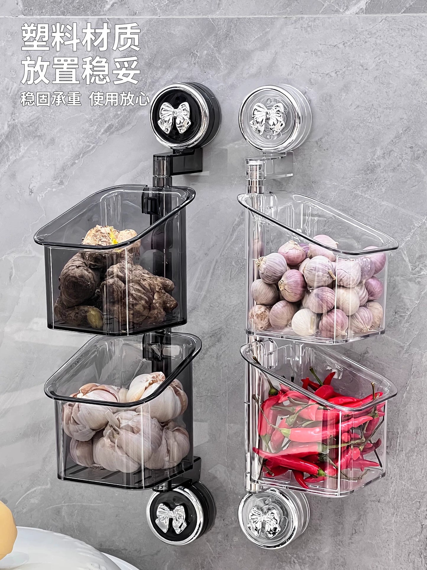 送料無料 回転  調味料収納ボックス 実用的 調味料貯蔵容器 多層のクリアスパイスラック スペースを節約  キッチン収納 3337