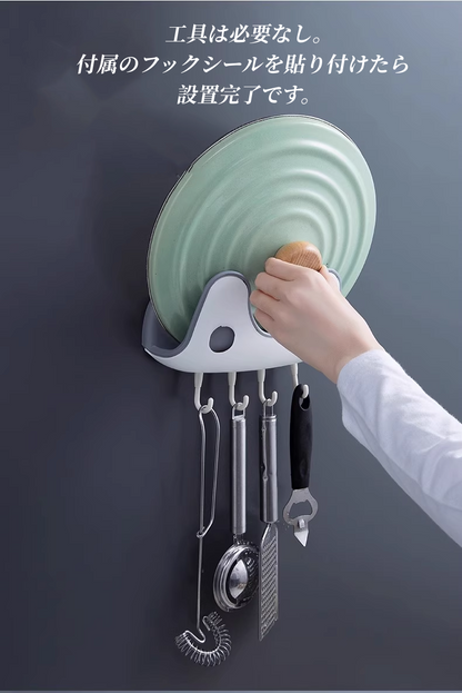 送料無料 鍋ふた ラック スタンド キッチン フック 鍋蓋 なべふた 収納 キッチン用品 おしゃれ 3428