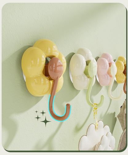 送料無料　8点セット　　花のフック　吸盤式　穴あけ不要　浴室　　3277