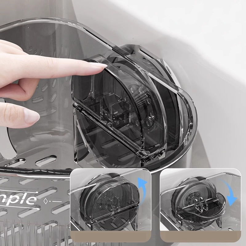 送料無料　吸盤 三角コーナー 吸盤付き  ブランス コーナーラック 水切り スポンジ置き 3341