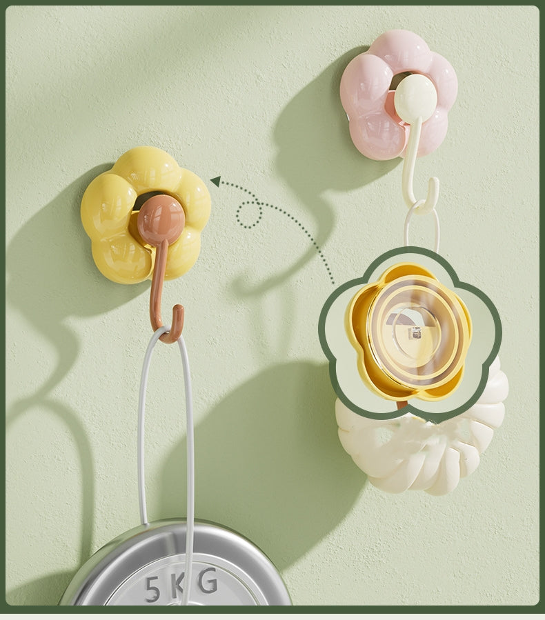 送料無料　8点セット　　花のフック　吸盤式　穴あけ不要　浴室　　3277
