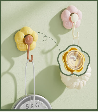送料無料　8点セット　　花のフック　吸盤式　穴あけ不要　浴室　　3277