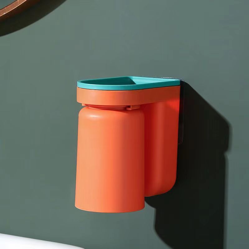 送料無料 壁に取り付けられた歯ブラシ収納ラック、穴なし、マウスウォッシュカップ 3405