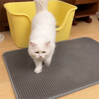 猫砂 砂取りマット 猫 55×75cm 猫トイレ 砂飛び散り防止 猫用 猫砂マット 猫トイレ 二重構造 滑り止めマット 3314