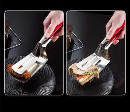 送料無料 調理器具用キッチントングメタルサービングステーキクランプフライクリップ 3398