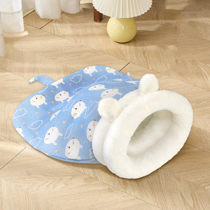 ペットベッド 犬 猫 寒さ対策 猫布団 小型犬 滑り止め 寝袋 犬猫用 ネコ 秋冬用 暖かい ふんわり 柔らかい クッション マット 肌触りのよい 3320