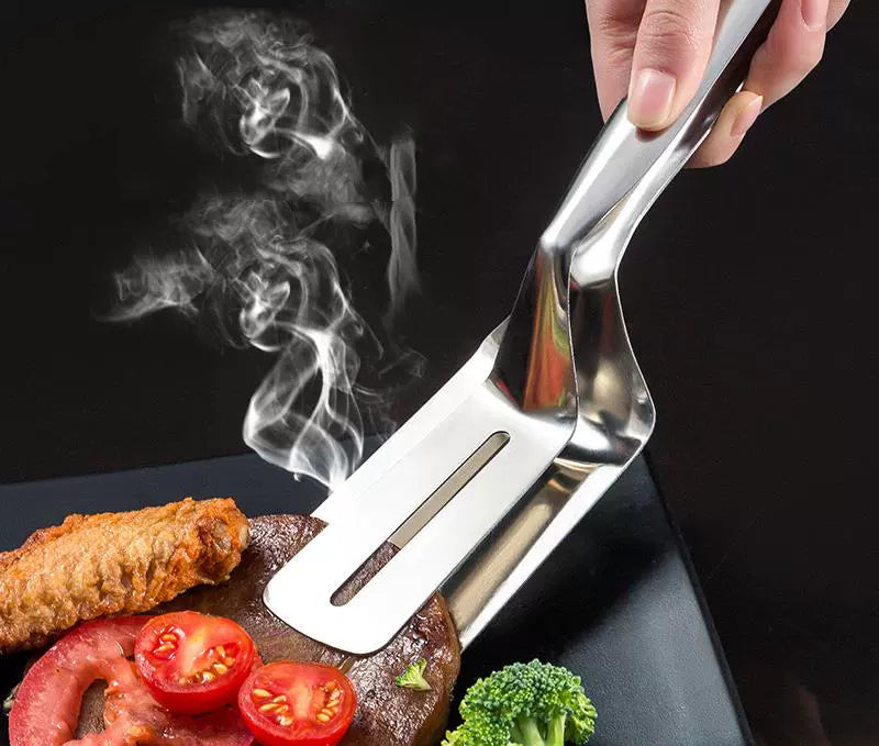 送料無料 調理器具用キッチントングメタルサービングステーキクランプフライクリップ 3398