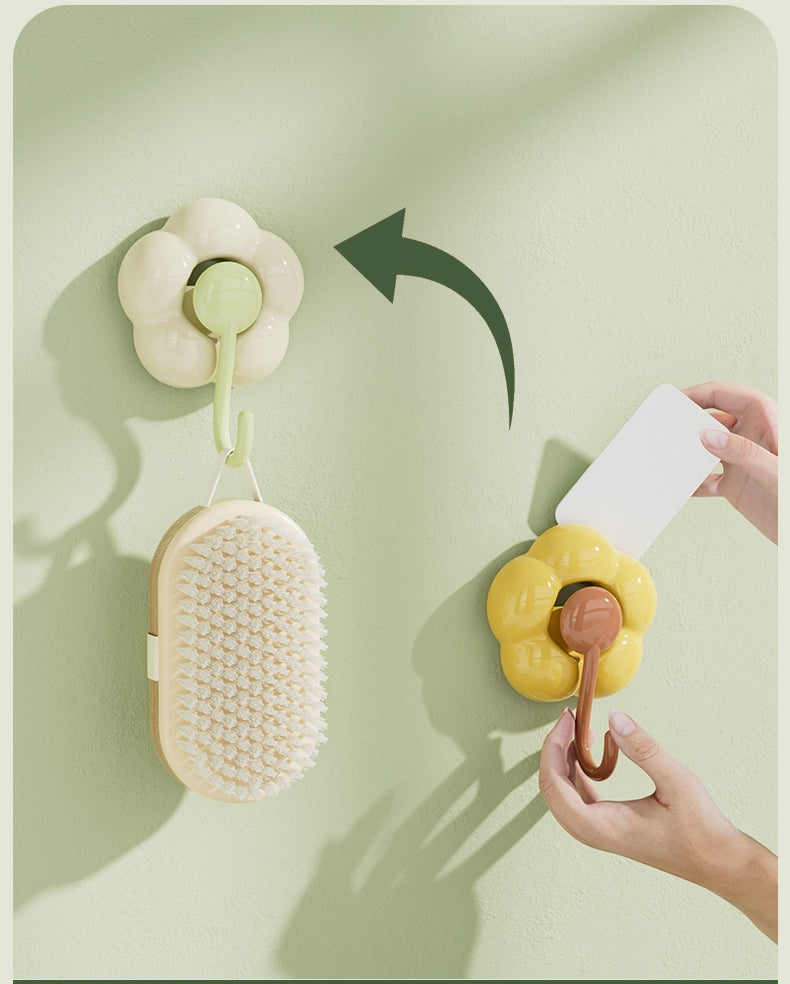 送料無料　8点セット　　花のフック　吸盤式　穴あけ不要　浴室　　3277