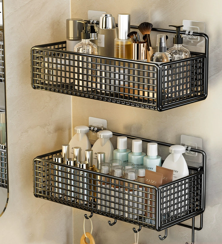 送料無料 ワイヤーバスケットラック 壁掛け 収納 壁面収納 ウォールポケット ウォールラック カゴ ウッド カントリー 3357