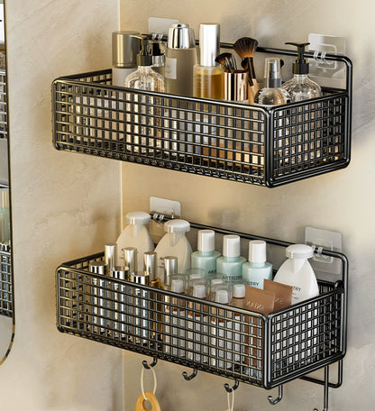 送料無料 ワイヤーバスケットラック 壁掛け 収納 壁面収納 ウォールポケット ウォールラック カゴ ウッド カントリー 3357