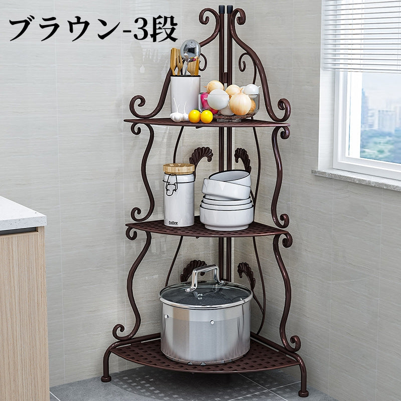 送料無料  ラック ステンレス 浴室収納 コーナー 突っ張り棒 バスルーム つっぱり バスラック 便利グッズ 3356