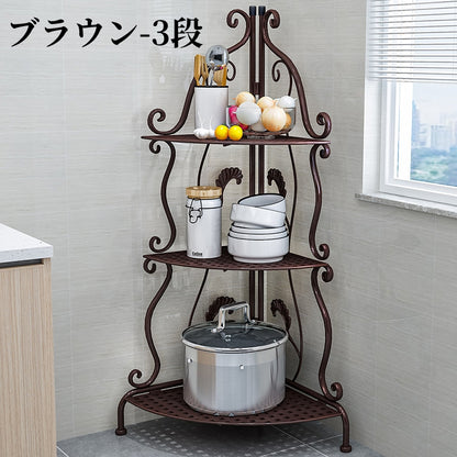 送料無料  ラック ステンレス 浴室収納 コーナー 突っ張り棒 バスルーム つっぱり バスラック 便利グッズ 3356