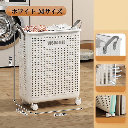 送料無料　ランドリーバスケット 洗濯カゴ ふた付き  ラタン キャスター 大容量 70l 収納 スリム 籐 ランドリーワゴン おしゃれ ワゴン 防水 通気性 大きい 洗濯物 蓋 軽い　3352