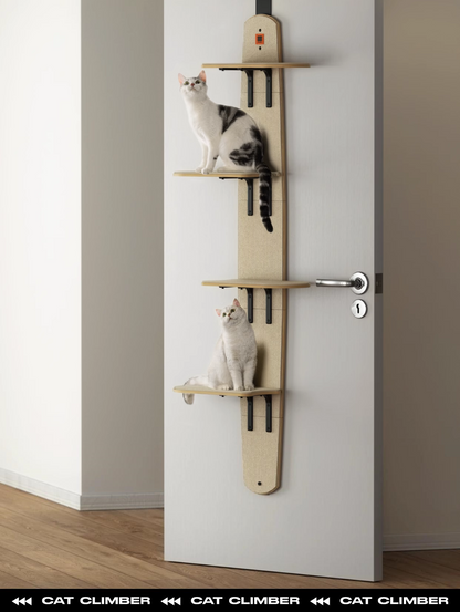 キャットステップ 木製 ドア掛け キャットタワー 賃貸 ドア スリム 猫タワー 省スペース 吊り下げ キャットウォーク コンパクト  3315
