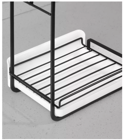 送料無料　キッチン収納棚 フック付き 雑巾ラック 壁付け棚 ステンレス 壁掛けラック  収納トレイ 穴開けない　