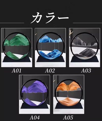 送料無料　流砂画の置物　砂時計　玄関　オフィス　プレゼント　3283