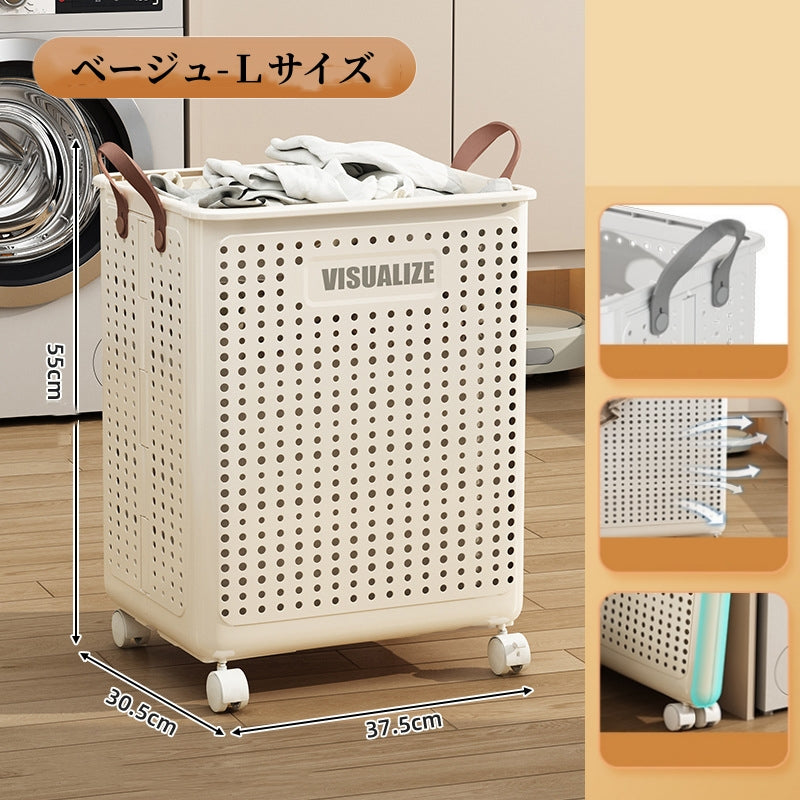 送料無料　ランドリーバスケット 洗濯カゴ ふた付き  ラタン キャスター 大容量 70l 収納 スリム 籐 ランドリーワゴン おしゃれ ワゴン 防水 通気性 大きい 洗濯物 蓋 軽い　3352