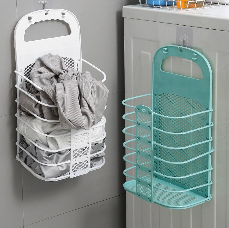 送料無料 プラスチック製の折りたたみ式ランドリーバスケット洗濯かご汚れた衣類の収納 3386
