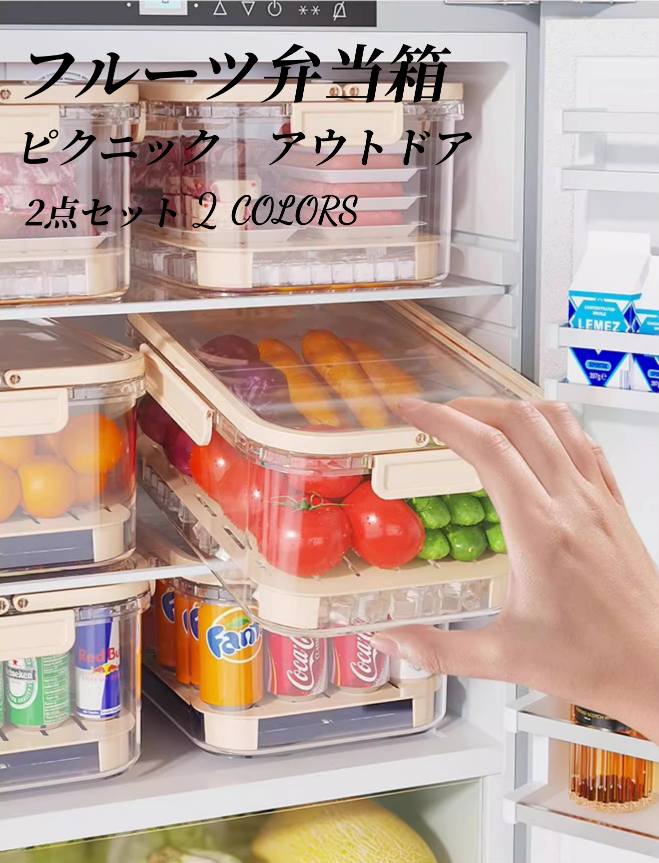 送料無料　2点セット　フルーツ弁当箱　ピクニック　アウトドア　　3269