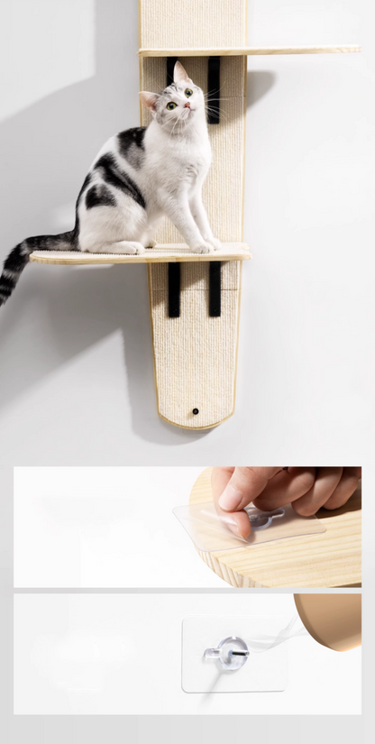 キャットステップ 木製 ドア掛け キャットタワー 賃貸 ドア スリム 猫タワー 省スペース 吊り下げ キャットウォーク コンパクト  3315