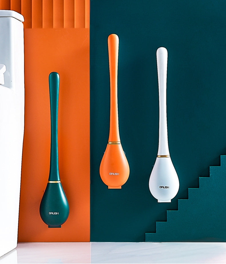 送料無料　トイレブラシ シリコン 壁掛け クリーナー ブラシ ホルダー トイレ バスルーム  便器掃除 自動開閉 トイレ掃除ブラシ おしゃれ トイレ用品 3323
