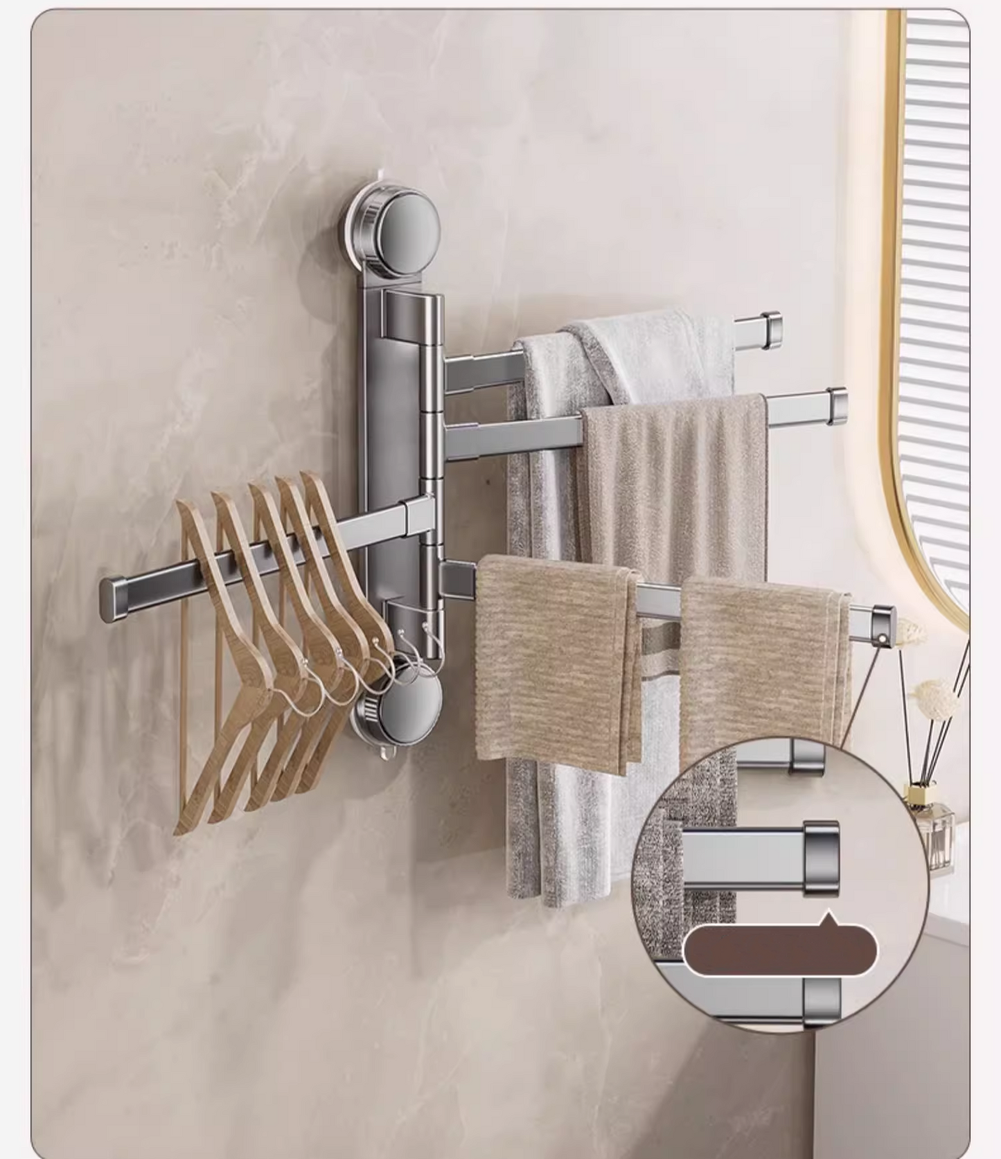 送料無料　　吸盤式タオル掛け　トイレ　浴室　物干しハンガー　3271