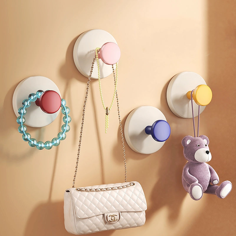 送料無料 吸盤フック 強力 2個セット プッシュ式 耐荷重5kg 小物掛けト カバン掛け プッシュ式 ワンプッシュ キッチンツール キーフック 吸盤式 収納 浴室 玄関 工具不要 3393