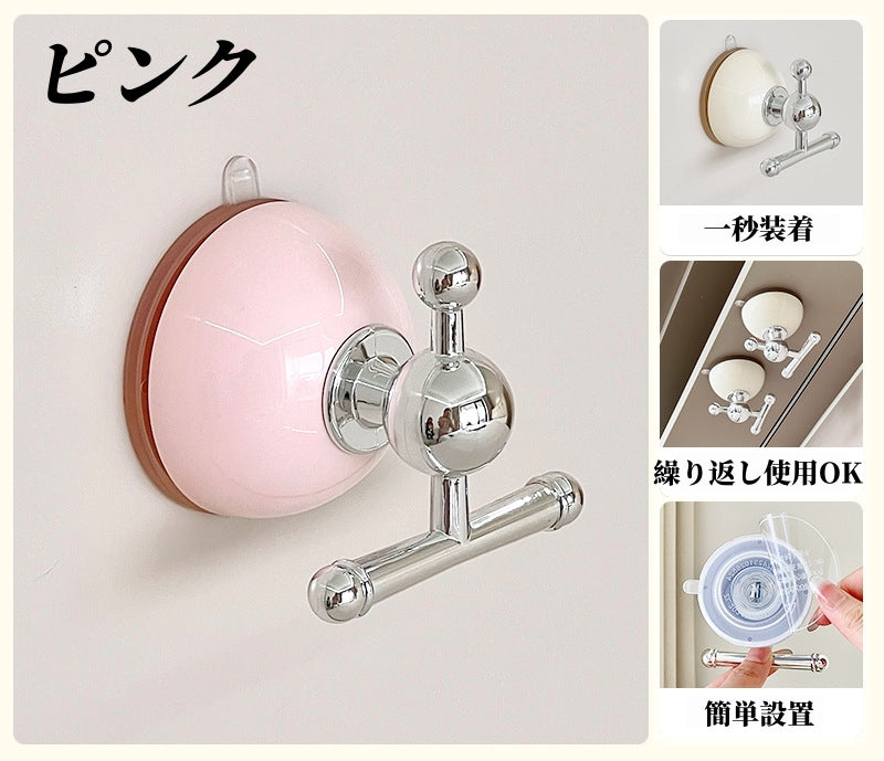 送料無料 丸型 木目調 強力吸着 強力吸盤フック 吸盤式フック おしゃれ 強力吸盤フック 跡が残らない 簡単設置 繰り返し使える 壁掛け 省スペース 3432