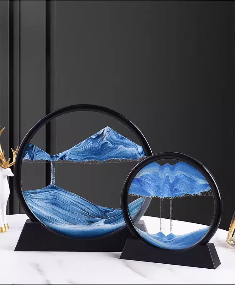 送料無料　流砂画の置物　砂時計　玄関　オフィス　プレゼント　3283