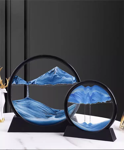 送料無料　流砂画の置物　砂時計　玄関　オフィス　プレゼント　3283