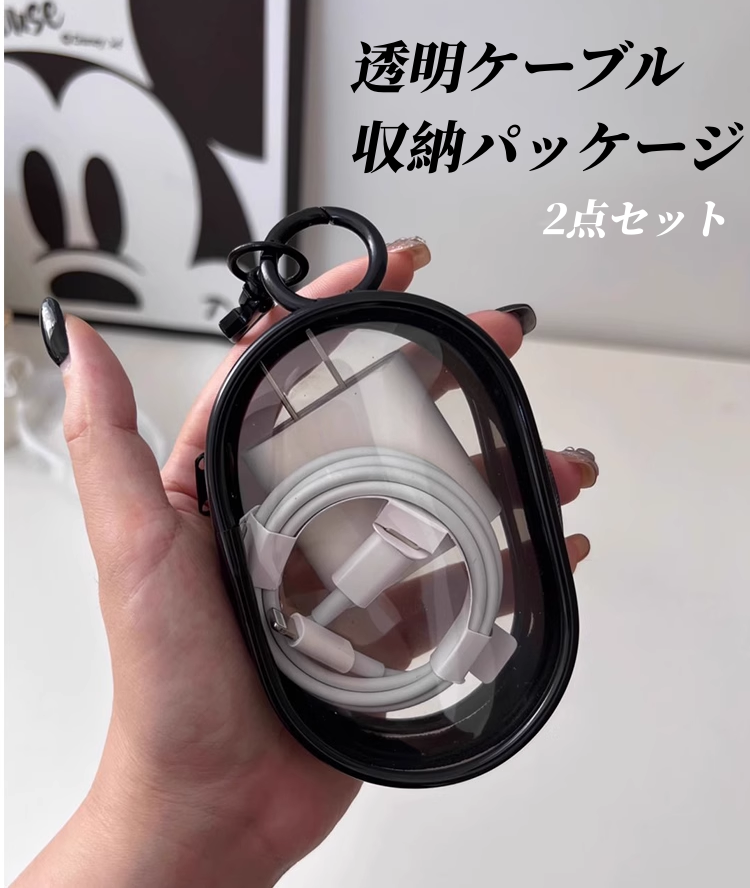 送料無料　2点セット　　透明ケーブル収納パッケージ　　　3280