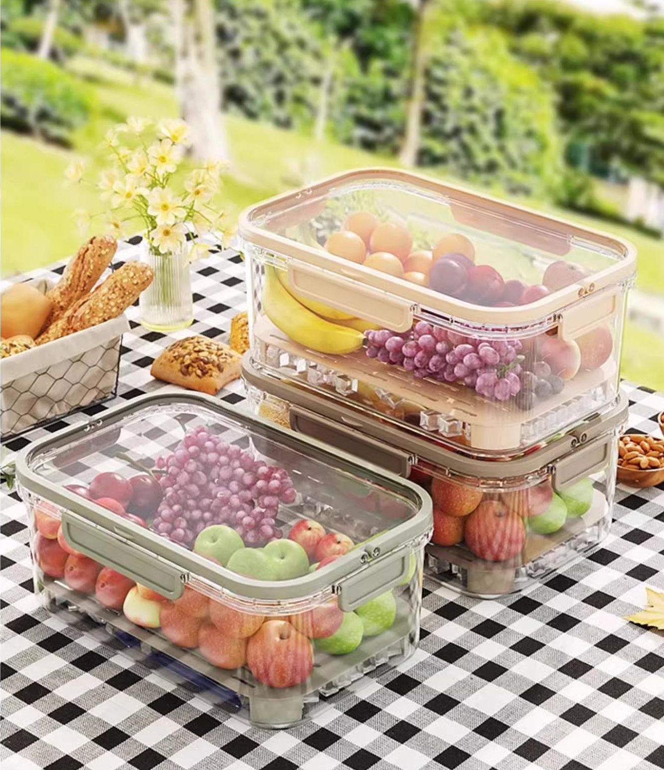 送料無料　2点セット　フルーツ弁当箱　ピクニック　アウトドア　　3269