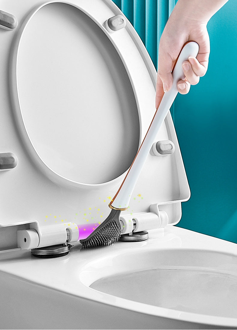 送料無料　トイレブラシ シリコン 壁掛け クリーナー ブラシ ホルダー トイレ バスルーム  便器掃除 自動開閉 トイレ掃除ブラシ おしゃれ トイレ用品 3323
