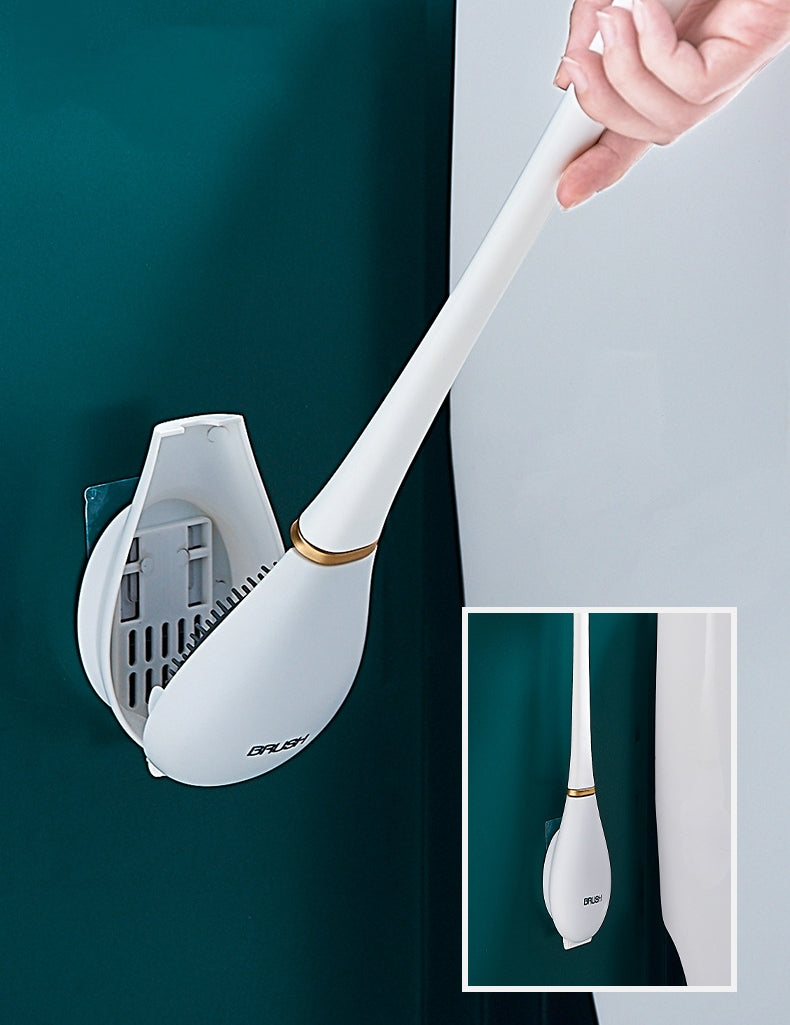 送料無料　トイレブラシ シリコン 壁掛け クリーナー ブラシ ホルダー トイレ バスルーム  便器掃除 自動開閉 トイレ掃除ブラシ おしゃれ トイレ用品 3323