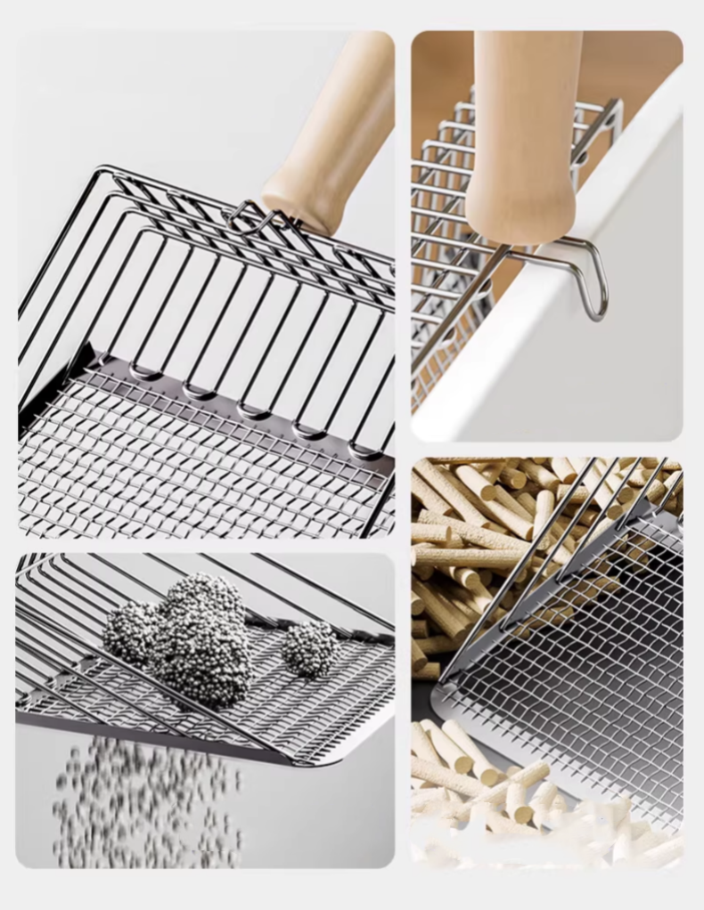 猫砂スコップ アルミ合金ふるい キティ送料無料　金属スクーパー 深いショベル 長いハンドル うんちふるい 子猫 プーパー リフター 頑丈 トイ 3317