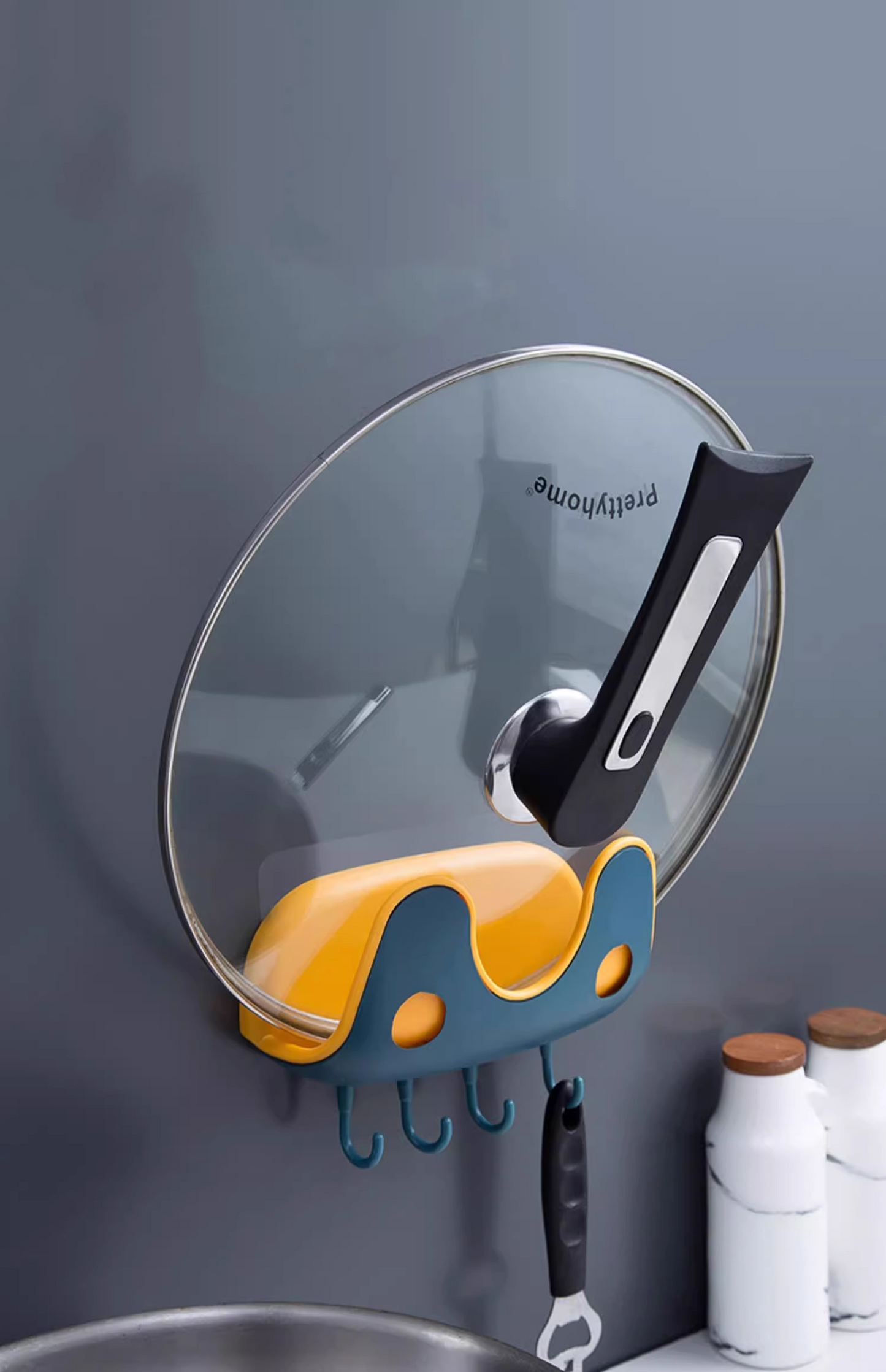 送料無料 鍋ふた ラック スタンド キッチン フック 鍋蓋 なべふた 収納 キッチン用品 おしゃれ 3428