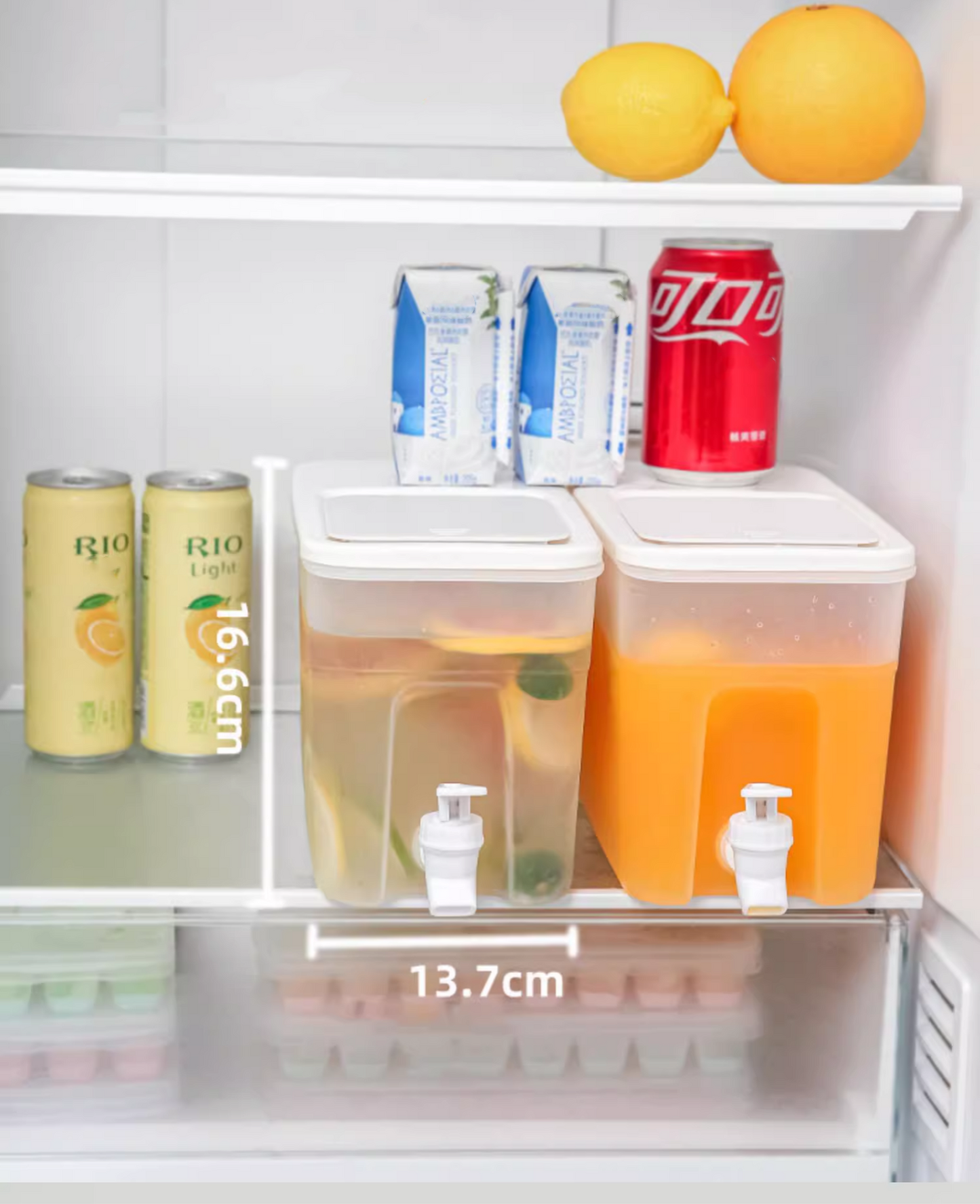 送料無料　4L　蛇口付き大容量冷蔵庫ドリンクサーバー　プラスチック スタンド おしゃれ 家庭用　　3266