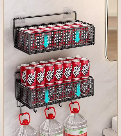 送料無料 ワイヤーバスケットラック 壁掛け 収納 壁面収納 ウォールポケット ウォールラック カゴ ウッド カントリー 3357