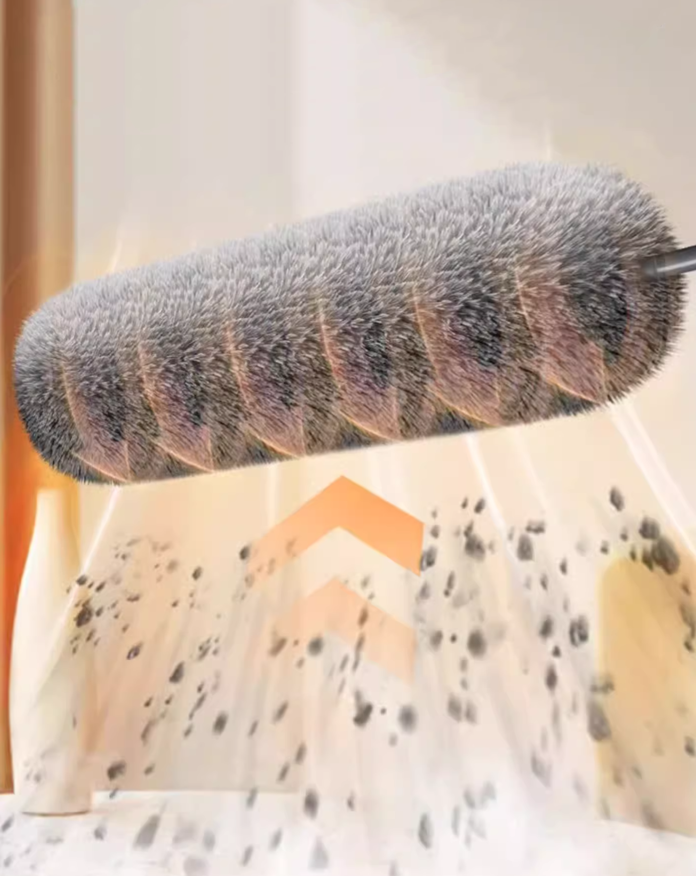 送料無料　2点セット　除塵はたき　伸縮可能 約78～280 cm 長柄 ほこり取り 水洗い 高所清掃 伸縮掃除モップ モップヘッド折り曲げ可能 除塵 隙間掃除 家庭用 年末 大掃除 ワードローブ/天井/車/家/ブラインド/エアコンに適用　　　　　3291