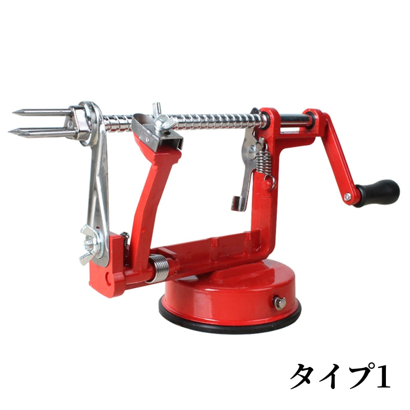 送料無料 手回し皮むき機 家庭用 多機能 フルーツ皮むき器 ピーラー 果物削り 皮むき器 回転式 フルーツピーラー 手動 吸盤付 ツール リンゴ 梨 じゃがいも用 3383